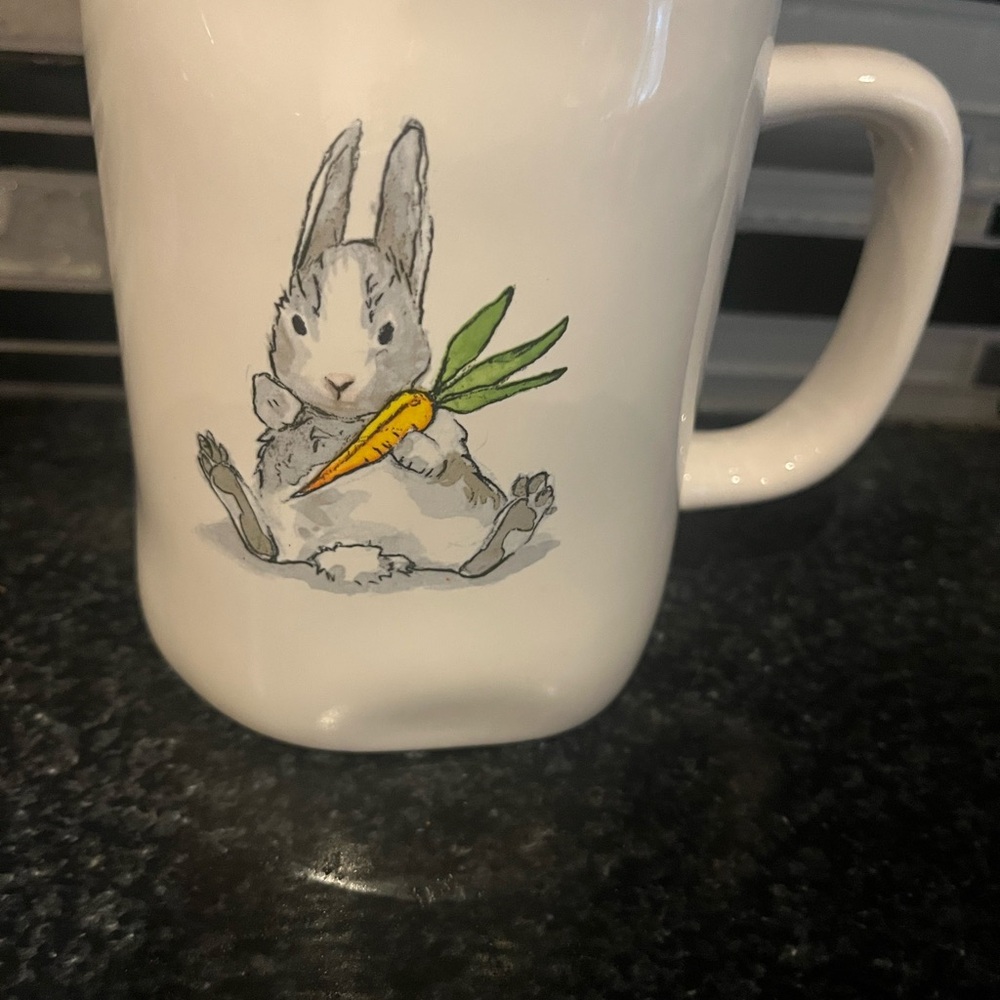 Rae Dunn White Mug with Bunny Design